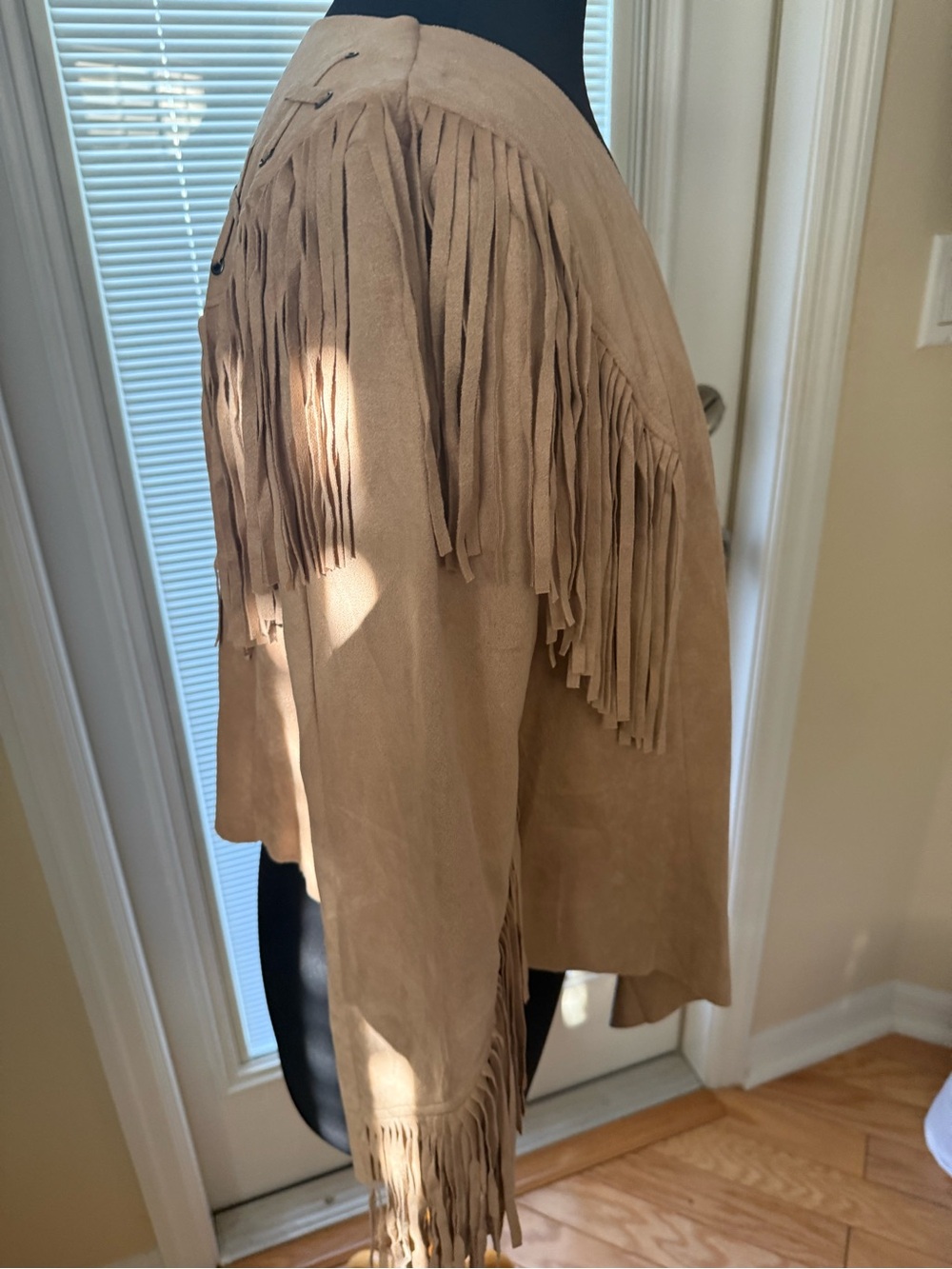 Vocal Tan Suede Fringe lightweight jacket